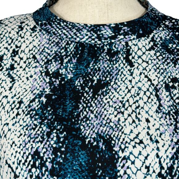 Worthington Petite Large Top Snake Print Long Sleeves Lightweight Keyhole Multi - Picture 2 of 11